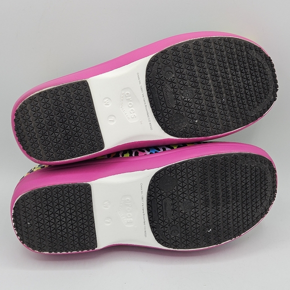 NEW Lisa Frank × CROCS nonmarking, slip resistant cheetah print  clogs size 7 - Picture 9 of 15